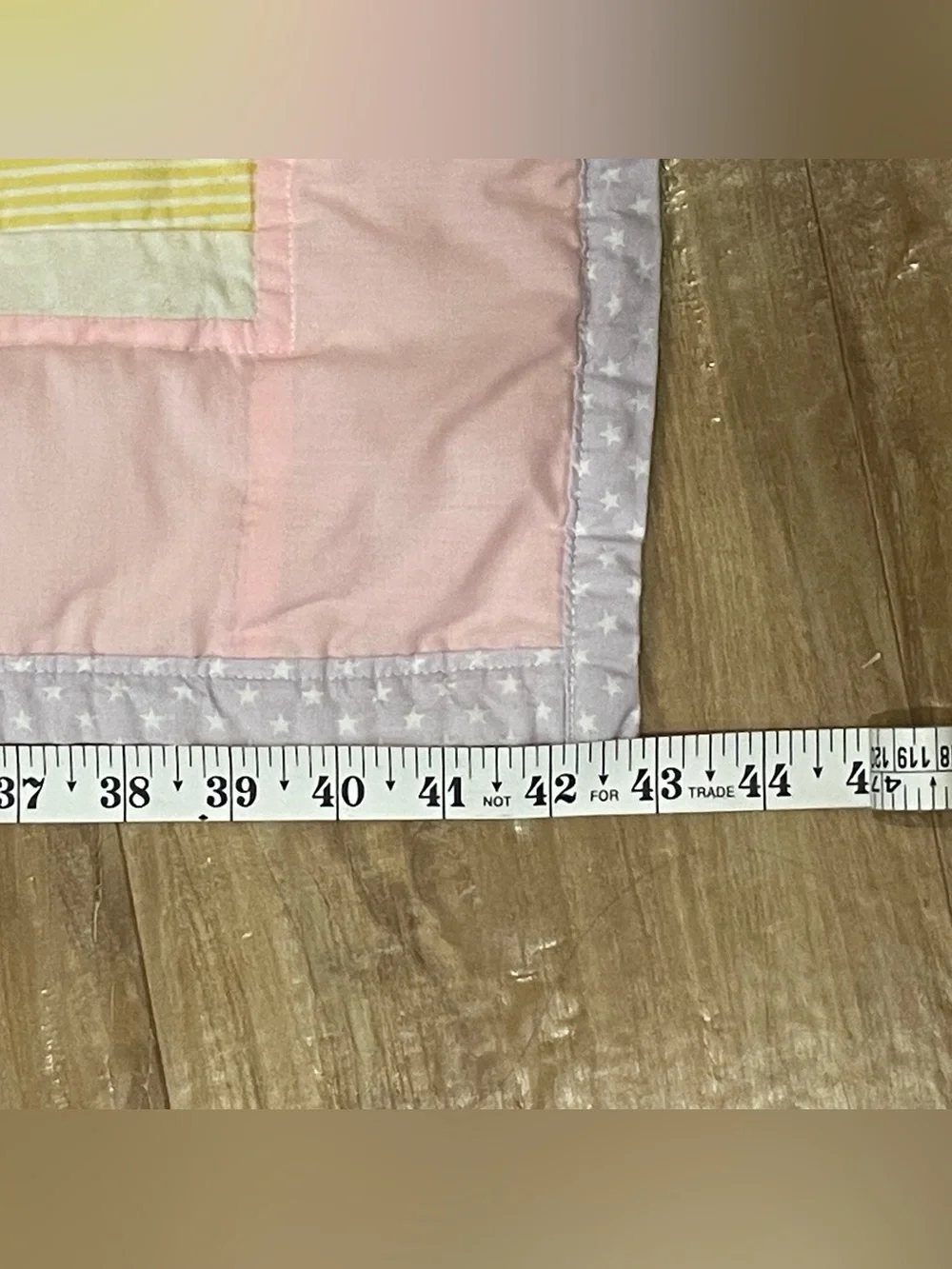 Vintage Baby Quilt • 33 X 43 inch • Pastels 1990s • OOAK Handmade